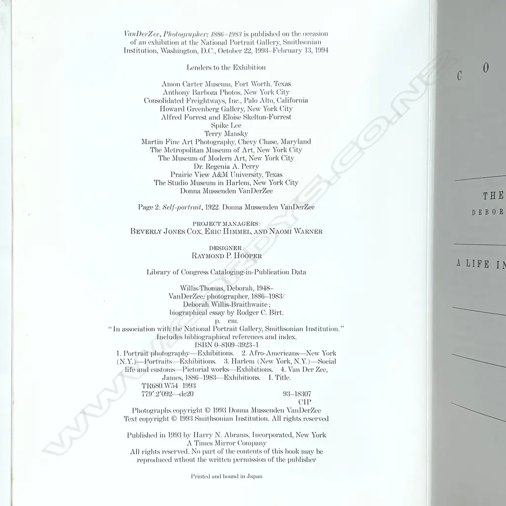 VAN DER ZEE: PHOTOGRAPHER 1886-1983 Image 1++